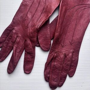 VTG soft Elegant burgundy Leather Gloves